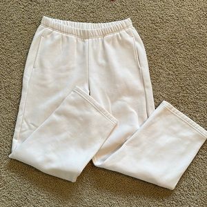 White straight leg Sweatpants